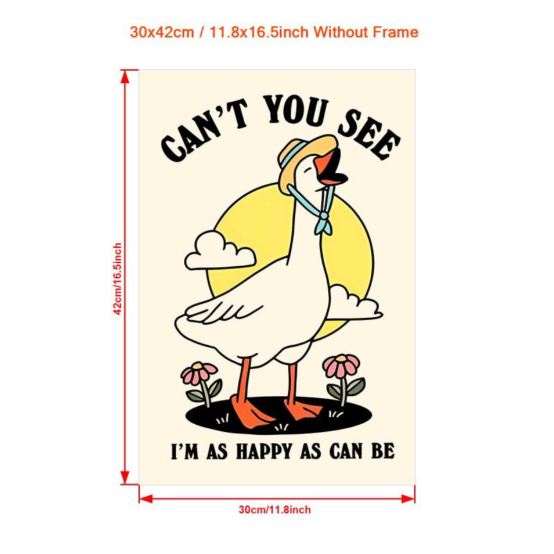 Goose Wall Print Happy Quote Kids Classroom Poster Nursery Room Decor