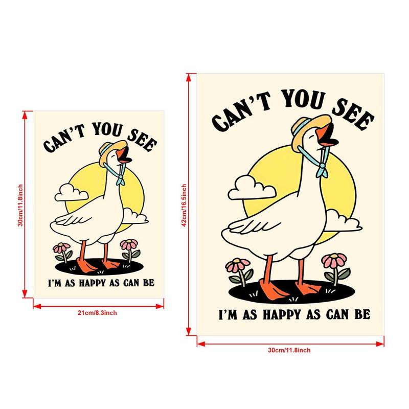 Goose Wall Print Happy Quote Kids Classroom Poster Nursery Room Decor
