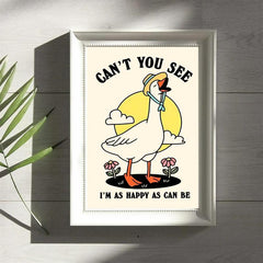 Goose Wall Print Happy Quote Kids Classroom Poster Nursery Room Decor