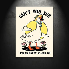 Goose Wall Print Happy Quote Kids Classroom Poster Nursery Room Decor