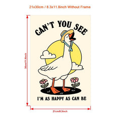 Goose Wall Print Happy Quote Kids Classroom Poster Nursery Room Decor