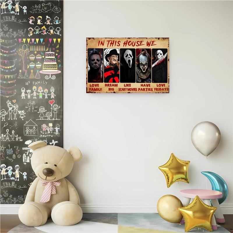 Canvas Poster RIFOSA Horror Movies In This House We Love Family Halloween Poster