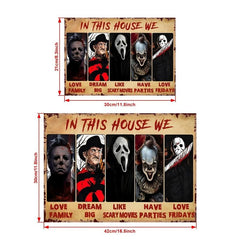 Canvas Poster RIFOSA Horror Movies In This House We Love Family Halloween Poster