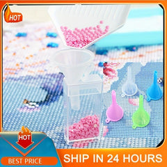 1PC Mini Plastic Funnel Diamond Painting Tools Storage Box Bottle Subpackage