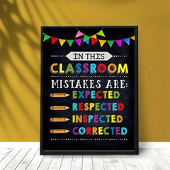 Canvas Classroom Poster: Mistakes Expected Respected Corrected