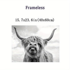 Nordic Highland Cow Wall Art Prints - Animals Canvas Art Home Decor