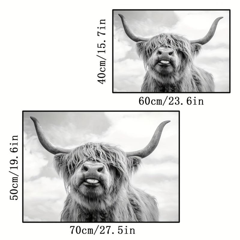 Nordic Highland Cow Wall Art Prints - Animals Canvas Art Home Decor