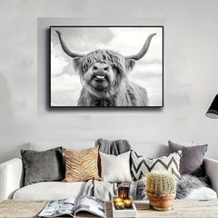 Nordic Highland Cow Wall Art Prints - Animals Canvas Art Home Decor