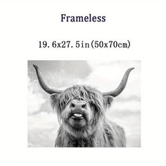 Nordic Highland Cow Wall Art Prints - Animals Canvas Art Home Decor