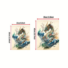 Japanese Water Dragon Poster Print Wall Art