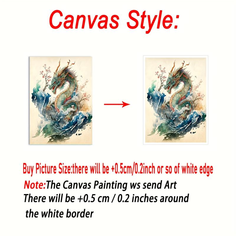 Japanese Water Dragon Poster Print Wall Art