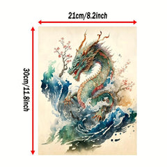 Japanese Water Dragon Poster Print Wall Art