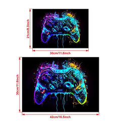 Neon Light Game Controller Painting On Canvas Wall Art