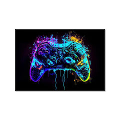 Neon Light Game Controller Painting On Canvas Wall Art