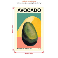 Bauhaus Fruit And Vegetable Prints Kitchen Decor Botanical Wall Art