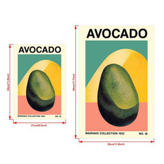 Bauhaus Fruit And Vegetable Prints Kitchen Decor Botanical Wall Art