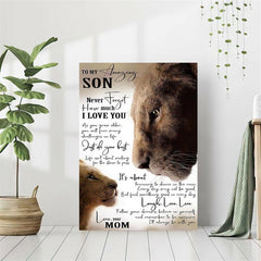 Funny Animal Lion Mom & Daughter Love Poster