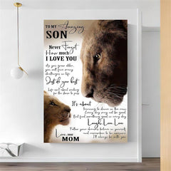 Funny Animal Lion Mom & Daughter Love Poster