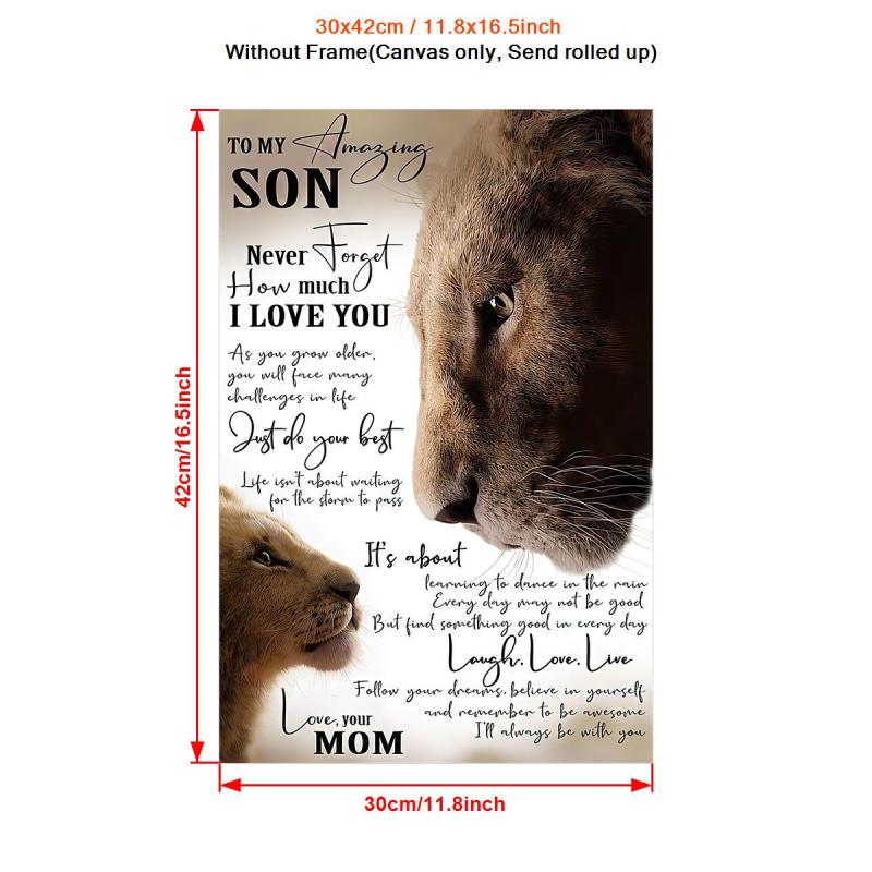 Funny Animal Lion Mom & Daughter Love Poster