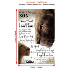 Funny Animal Lion Mom & Daughter Love Poster