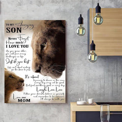 Funny Animal Lion Mom & Daughter Love Poster