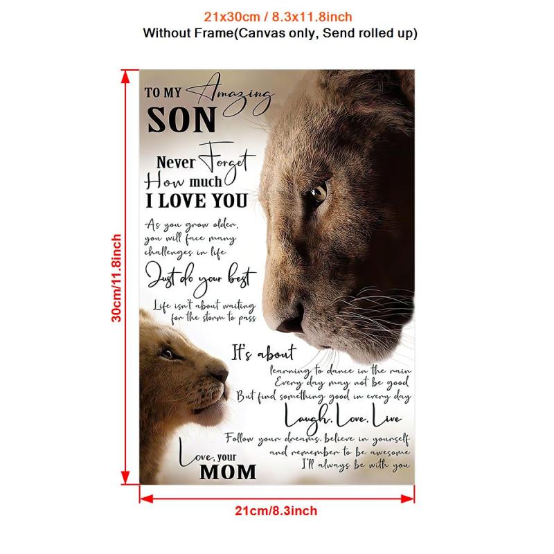 Funny Animal Lion Mom & Daughter Love Poster