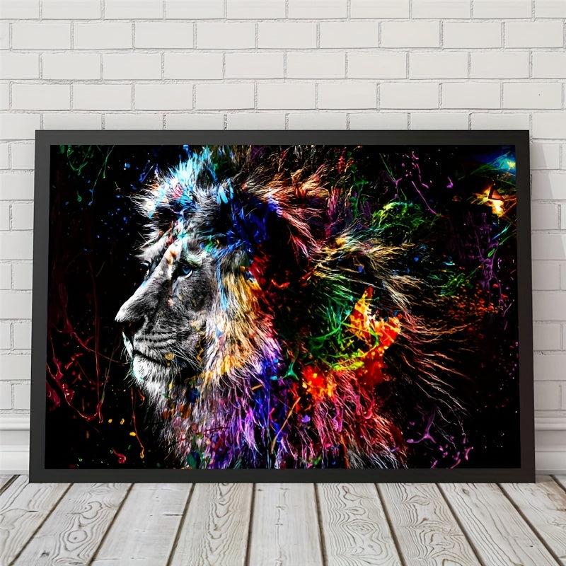 Canvas Poster Colorful Animal Lion Decorative Painting
