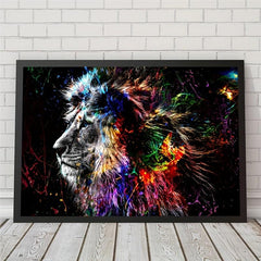 Canvas Poster Colorful Animal Lion Decorative Painting