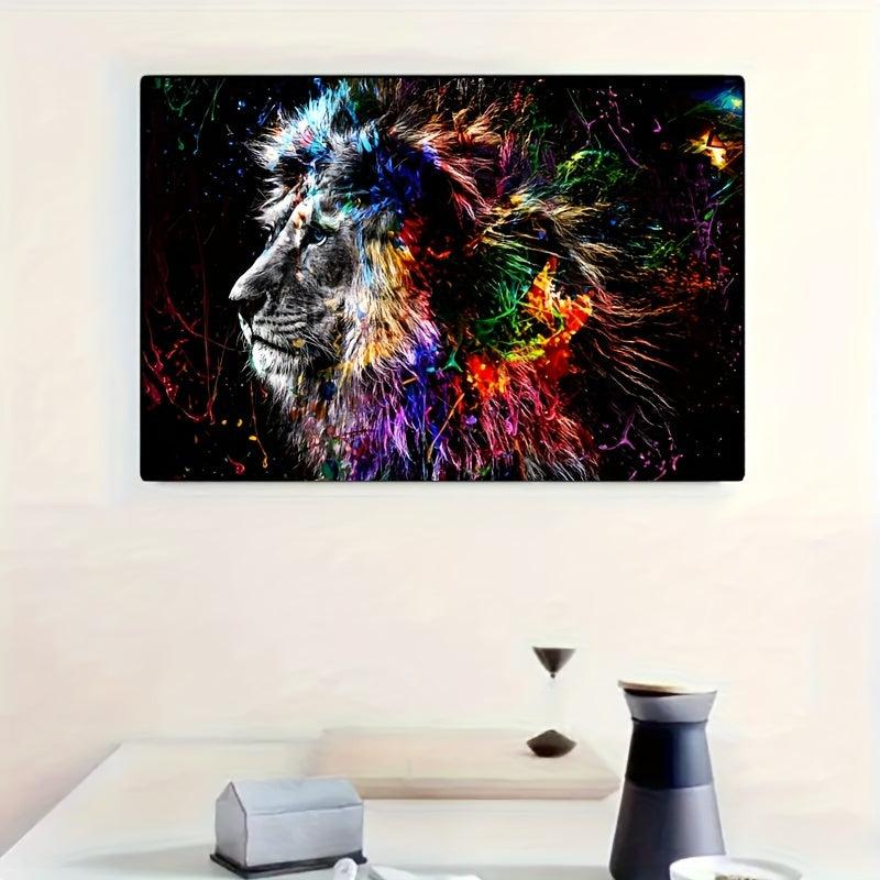 Canvas Poster Colorful Animal Lion Decorative Painting