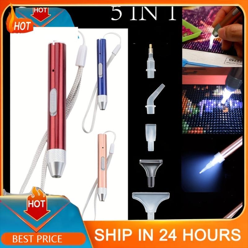 DIY LED Point Drill Pen Craft Set 5D Diamond Painting USB Rechargeable