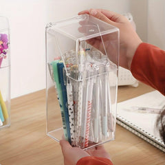 Clear Storage Box Mask Organizer Acrylic Pencil Holder Multifunction Dustproof
