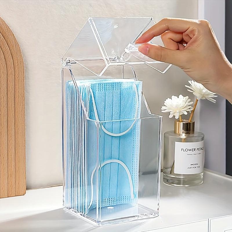 Clear Storage Box Mask Organizer Acrylic Pencil Holder Multifunction Dustproof