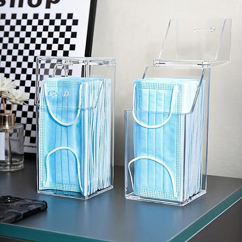 Clear Storage Box Mask Organizer Acrylic Pencil Holder Multifunction Dustproof