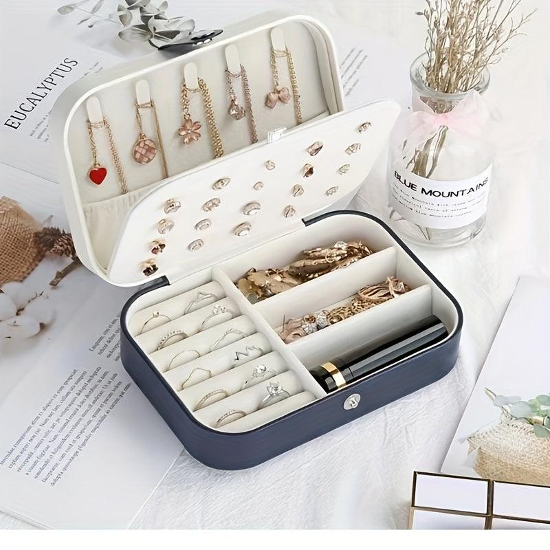 Large Capacity Portable Jewelry Box for Earrings Necklaces Rings Organizer