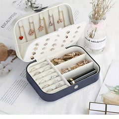 Large Capacity Portable Jewelry Box for Earrings Necklaces Rings Organizer
