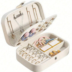 Large Capacity Portable Jewelry Box for Earrings Necklaces Rings Organizer
