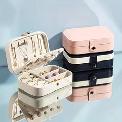 Large Capacity Portable Jewelry Box for Earrings Necklaces Rings Organizer