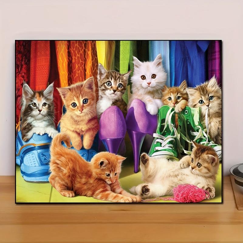 Cat Diamond Painting Kit for Adults 5D Round Full Drill