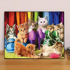 Cat Diamond Painting Kit for Adults 5D Round Full Drill