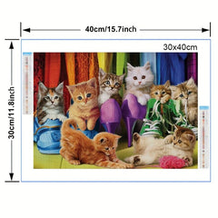 Cat Diamond Painting Kit for Adults 5D Round Full Drill