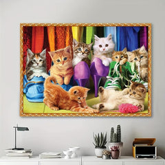 Cat Diamond Painting Kit for Adults 5D Round Full Drill
