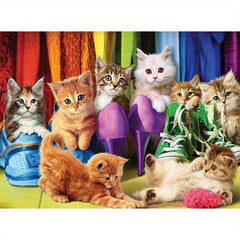Cat Diamond Painting Kit for Adults 5D Round Full Drill