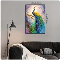 Colorful Peacock Canvas Poster Modern Art Wall Decoration
