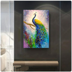 Colorful Peacock Canvas Poster Modern Art Wall Decoration