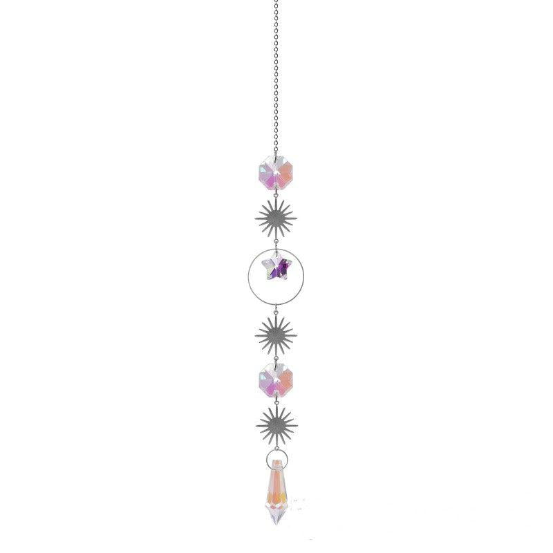 Rainbow Crystal Wind Chime Sun Moon Catcher Home Garden Decor