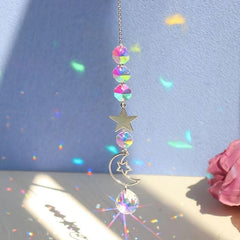 Rainbow Crystal Wind Chime Sun Moon Catcher Home Garden Decor