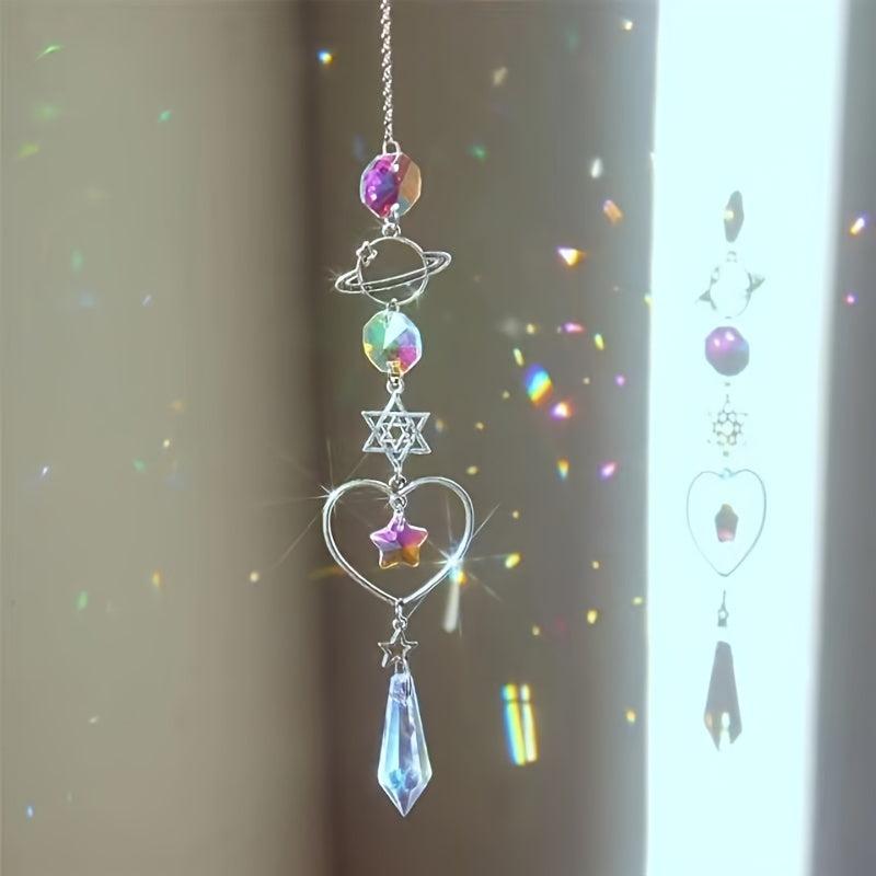 Rainbow Crystal Wind Chime Sun Moon Catcher Home Garden Decor
