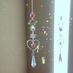 Rainbow Crystal Wind Chime Sun Moon Catcher Home Garden Decor