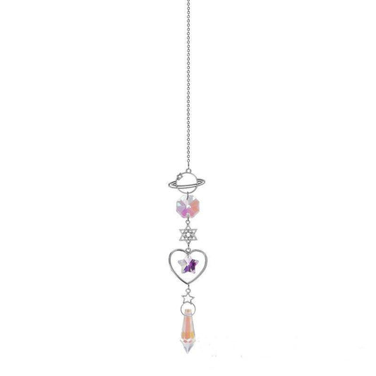 Rainbow Crystal Wind Chime Sun Moon Catcher Home Garden Decor
