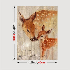 Elk Rustic Home Decorative Poster Wood Grain Animal Wall Decoration